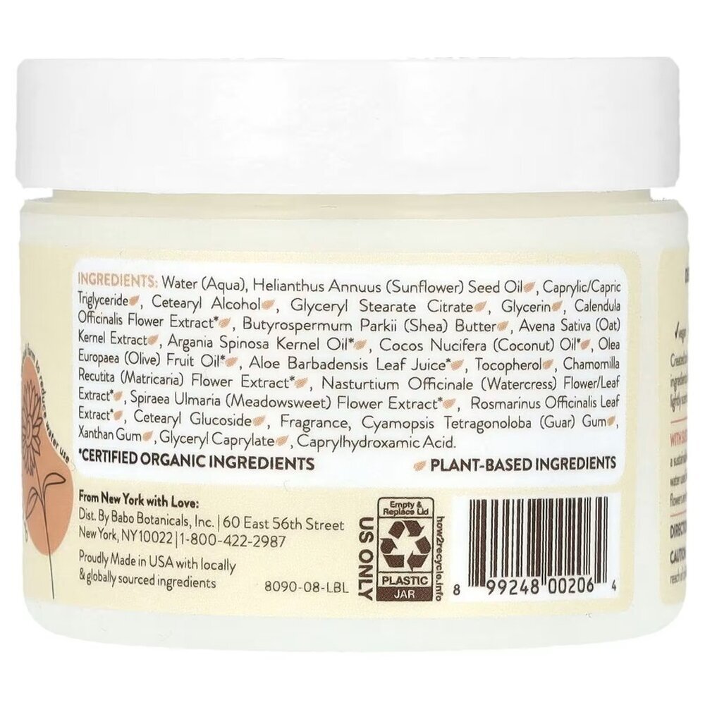 Babo Botanicals, Moisturizing Miracle Face Cream, Oat & Calendula, 2 oz (57 g) - Picture 2 of 2
